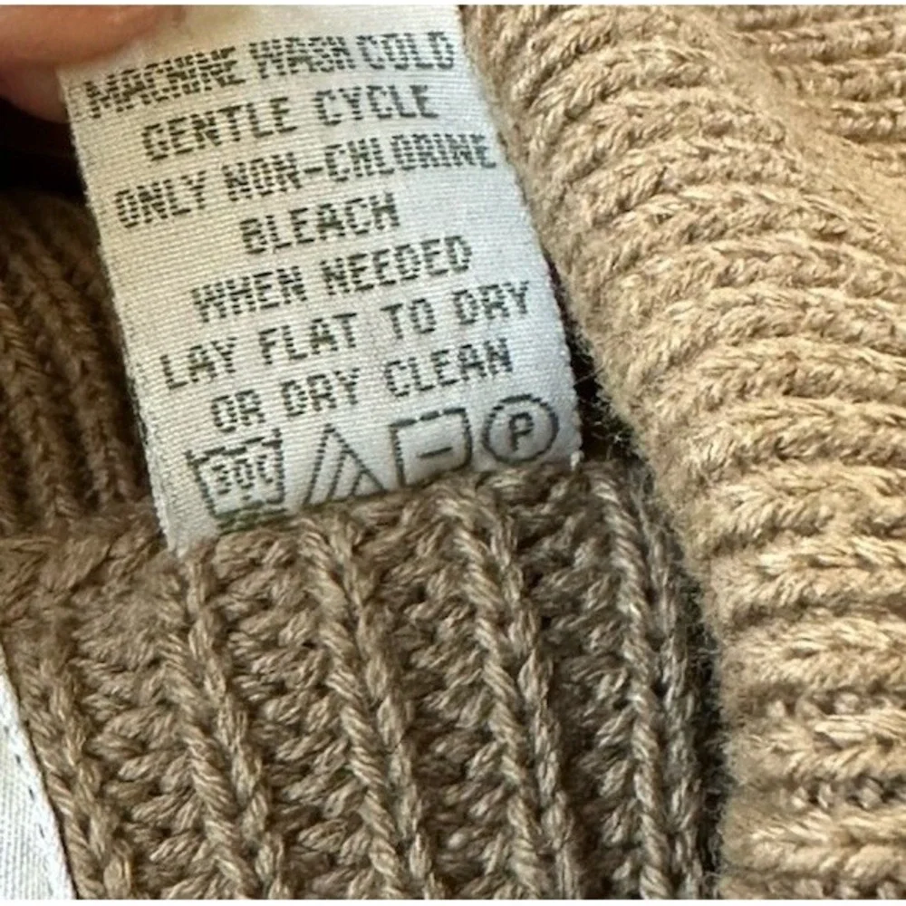 Vintage Orvis Ribbed Knit Sweater Men Size XL Khaki Military Shawl Elbow Patches